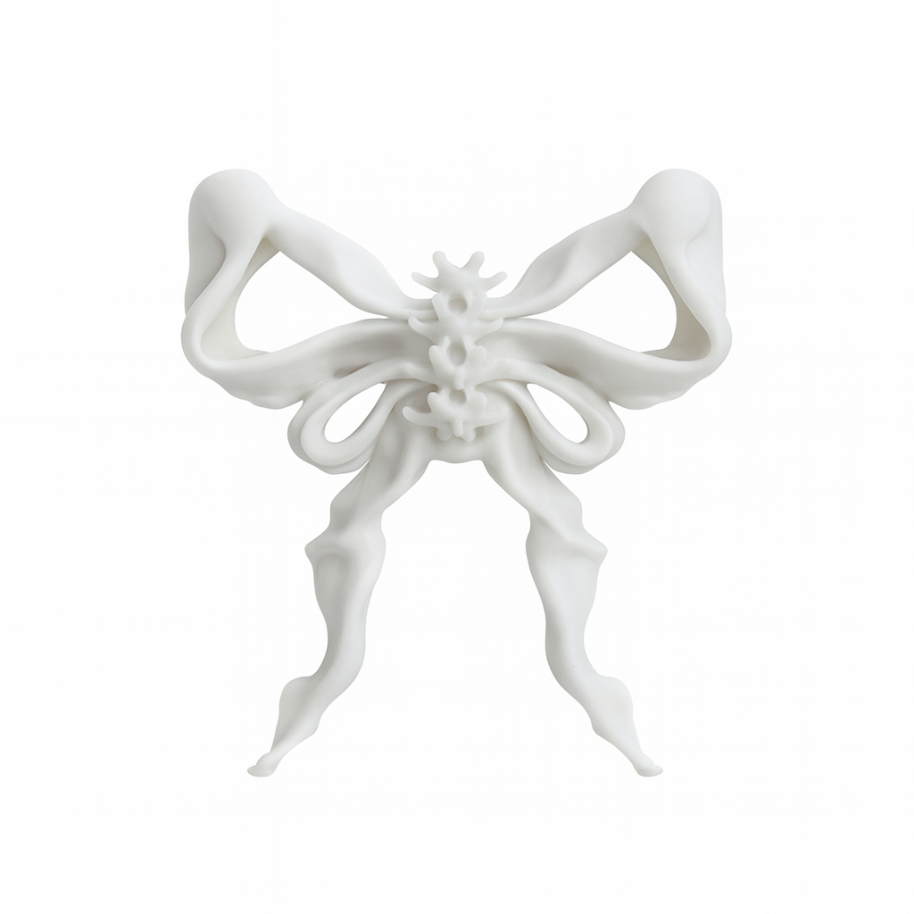 White angelic bone bow on a white background